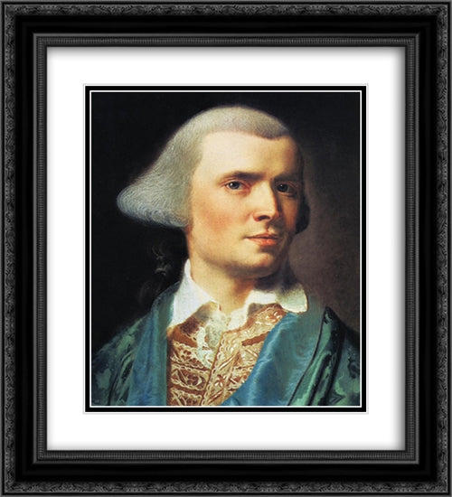 Portrait of the Artist 20x22 Black Ornate Wood Framed Art Print Poster with Double Matting by Copley, John Singleton