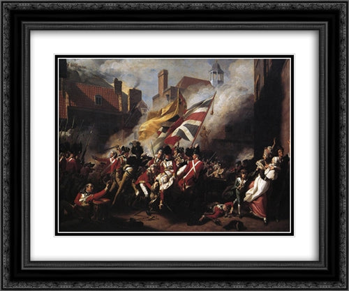 The Death of Major Pierson 24x20 Black Ornate Wood Framed Art Print Poster with Double Matting by Copley, John Singleton