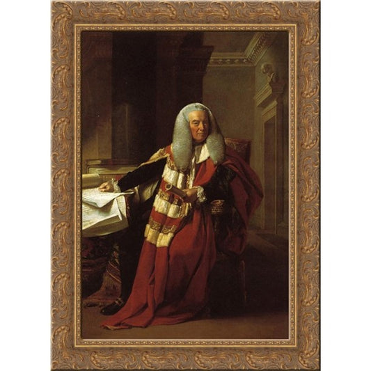 William Murray, 1st Earl of Mansfield 20x24 Black Ornate Wood Framed Art Print Poster with Double Matting by Copley, John Singleton