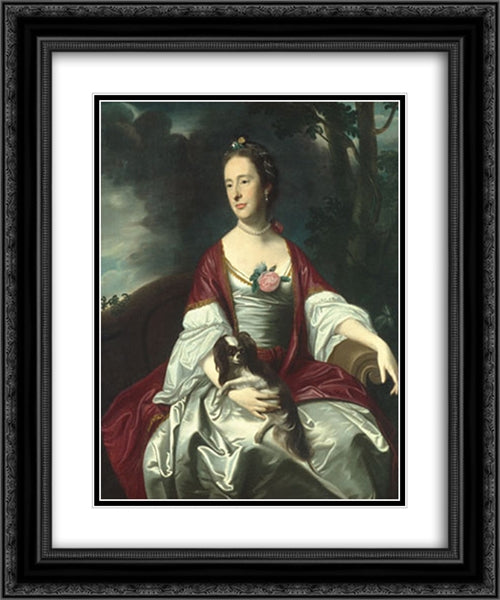 Mrs. Jerathmael Bowers 20x24 Black Ornate Wood Framed Art Print Poster with Double Matting by Copley, John Singleton