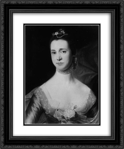 Mrs. Edward Green (Mary Storer) 20x24 Black Ornate Wood Framed Art Print Poster with Double Matting by Copley, John Singleton