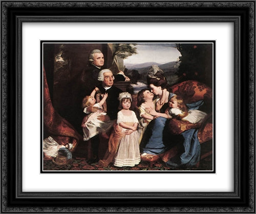 The Copley Family 24x20 Black Ornate Wood Framed Art Print Poster with Double Matting by Copley, John Singleton