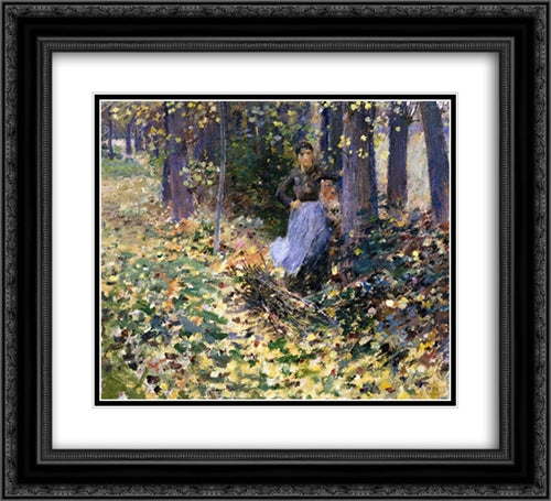 Autumn Sunlight 22x20 Black Ornate Wood Framed Art Print Poster with Double Matting by Robinson, Theodore