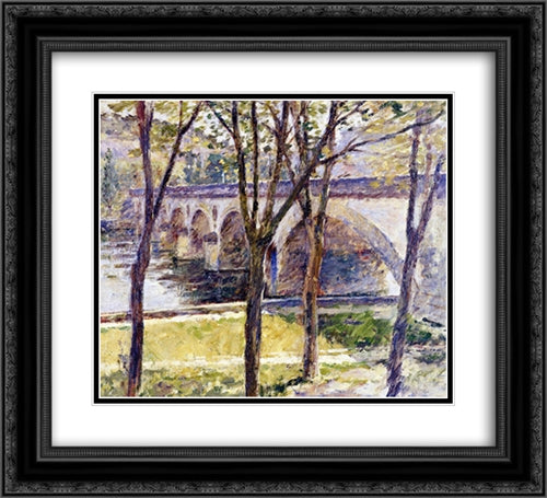 Bridge near Giverny 22x20 Black Ornate Wood Framed Art Print Poster with Double Matting by Robinson, Theodore