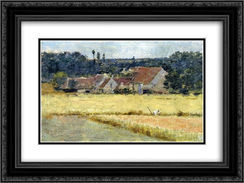 French Farmhouse 24x18 Black Ornate Wood Framed Art Print Poster with Double Matting by Robinson, Theodore