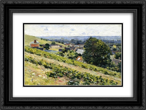 From the Hill, Giverny 24x18 Black Ornate Wood Framed Art Print Poster with Double Matting by Robinson, Theodore