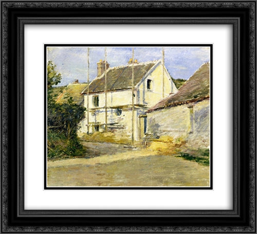 House with Scaffolding 22x20 Black Ornate Wood Framed Art Print Poster with Double Matting by Robinson, Theodore