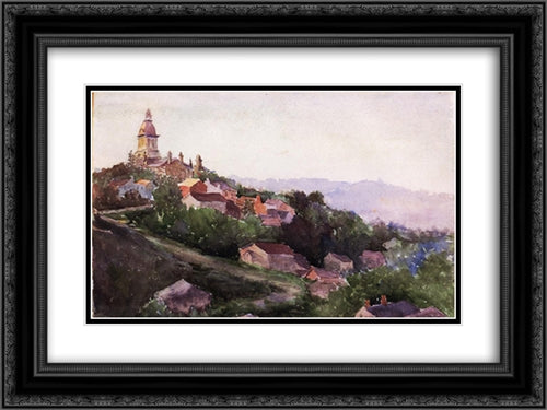 Houses in France 24x18 Black Ornate Wood Framed Art Print Poster with Double Matting by Robinson, Theodore