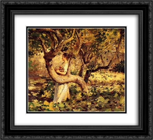 In the Garden 22x20 Black Ornate Wood Framed Art Print Poster with Double Matting by Robinson, Theodore