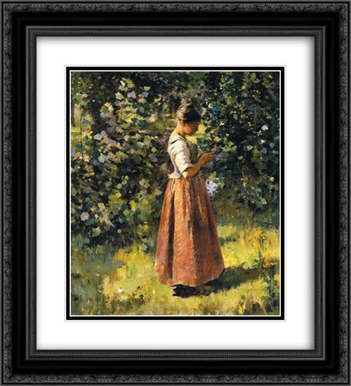 In the Grove 20x22 Black Ornate Wood Framed Art Print Poster with Double Matting by Robinson, Theodore