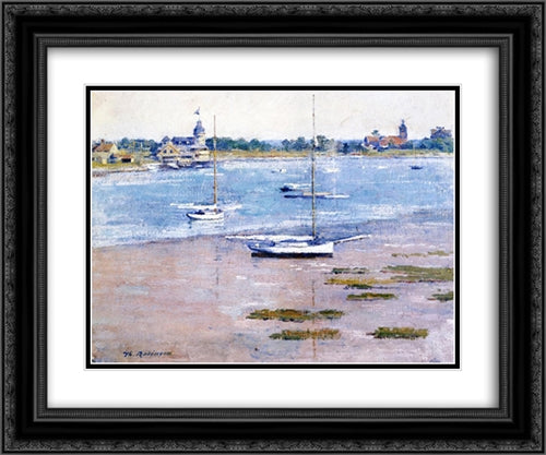 Low Tide 24x20 Black Ornate Wood Framed Art Print Poster with Double Matting by Robinson, Theodore