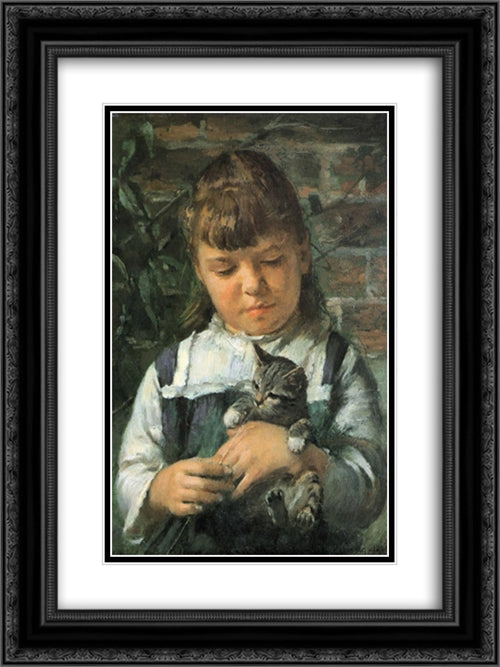 Nantucket Girl 18x24 Black Ornate Wood Framed Art Print Poster with Double Matting by Robinson, Theodore