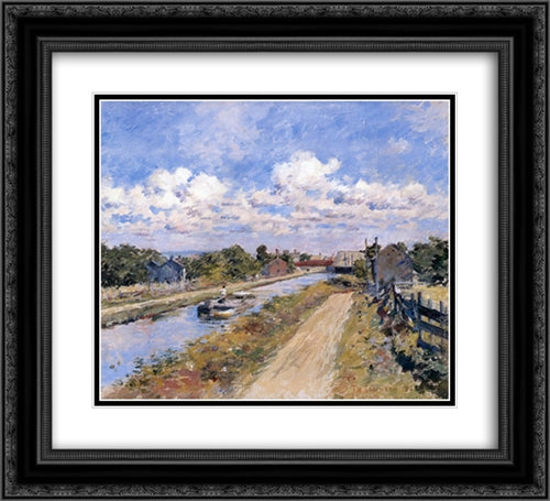 On the Canal (of Port Ben Series) 22x20 Black Ornate Wood Framed Art Print Poster with Double Matting by Robinson, Theodore