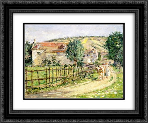 Road by the Mill 24x20 Black Ornate Wood Framed Art Print Poster with Double Matting by Robinson, Theodore