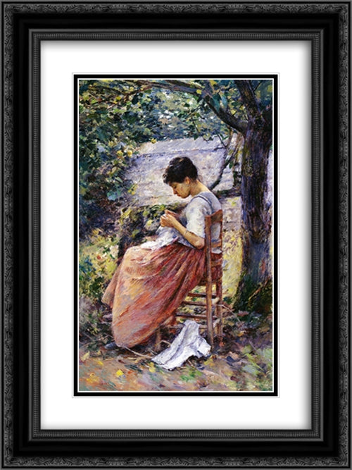 The Layette 18x24 Black Ornate Wood Framed Art Print Poster with Double Matting by Robinson, Theodore