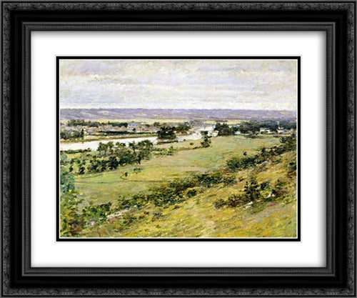 Valley of the Seine 24x20 Black Ornate Wood Framed Art Print Poster with Double Matting by Robinson, Theodore