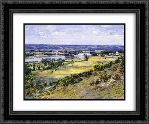 Valley of the Seine from Giverny Heights 24x20 Black Ornate Wood Framed Art Print Poster with Double Matting by Robinson, Theodore