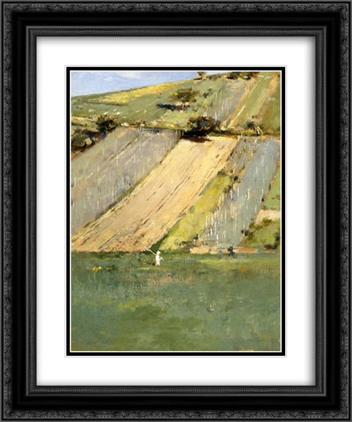 Valley of the Seine, Giverny 20x24 Black Ornate Wood Framed Art Print Poster with Double Matting by Robinson, Theodore