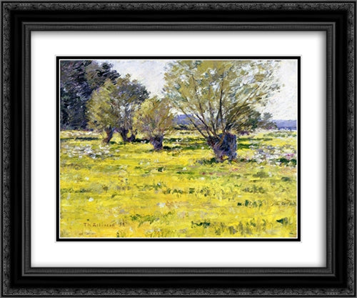 Willows and Wildflowers 24x20 Black Ornate Wood Framed Art Print Poster with Double Matting by Robinson, Theodore