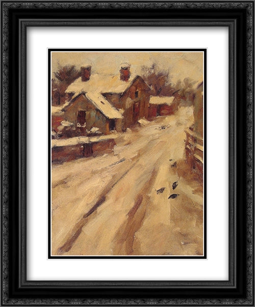 Country Road 20x24 Black Ornate Wood Framed Art Print Poster with Double Matting by Robinson, Theodore