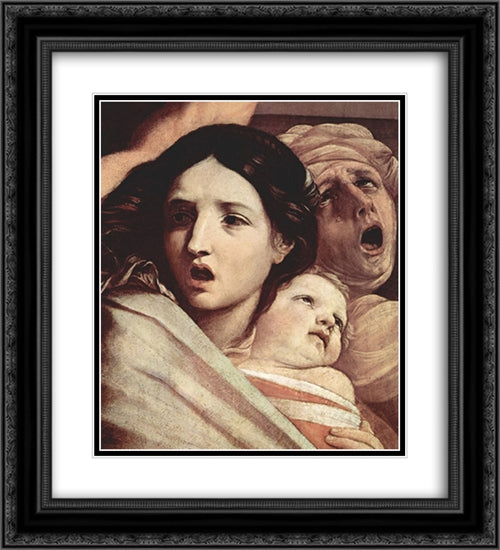 The Slaughter of the Innocents [detail #1] 20x22 Black Ornate Wood Framed Art Print Poster with Double Matting by Reni, Guido