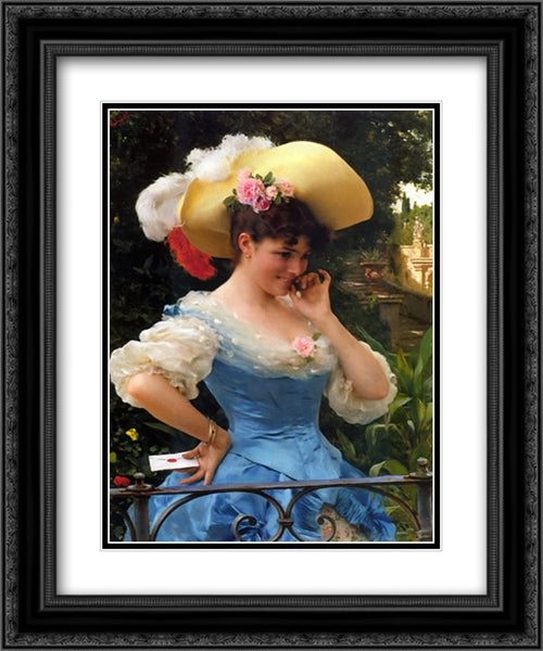 The Love Letter 20x24 Black Ornate Wood Framed Art Print Poster with Double Matting by Andreotti, Federico