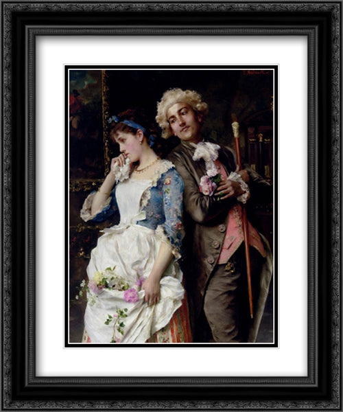 The Persistent Suitor 20x24 Black Ornate Wood Framed Art Print Poster with Double Matting by Andreotti, Federico