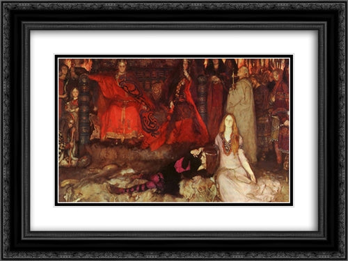 Hamlet Play Scene 24x18 Black Ornate Wood Framed Art Print Poster with Double Matting by Abbey, Edwin Austin