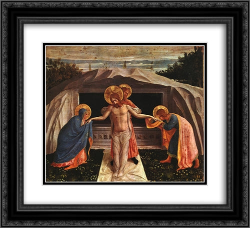 Entombment (Pieta) 22x20 Black Ornate Wood Framed Art Print Poster with Double Matting by Angelico, Fra