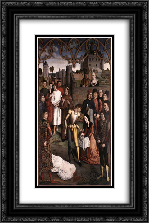 The Execution of the Innocent Count 16x24 Black Ornate Wood Framed Art Print Poster with Double Matting by Bouts, Dirck