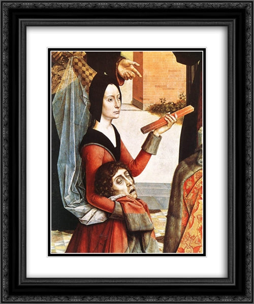 The Ordeal by Fire (detail) 20x24 Black Ornate Wood Framed Art Print Poster with Double Matting by Bouts, Dirck