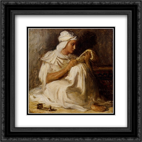 Petit taleb (Poete arabe) 20x20 Black Ornate Wood Framed Art Print Poster with Double Matting by Chasseriau, Theodore