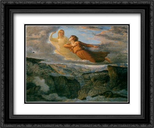 Le Poeme de l'ame ' L'Ideal 24x20 Black Ornate Wood Framed Art Print Poster with Double Matting by Janmot, Anne Francois Louis