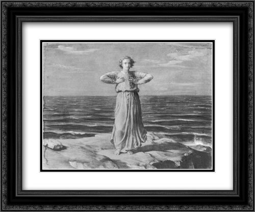 Le Poeme de l'ame ' L'Infini 24x20 Black Ornate Wood Framed Art Print Poster with Double Matting by Janmot, Anne Francois Louis