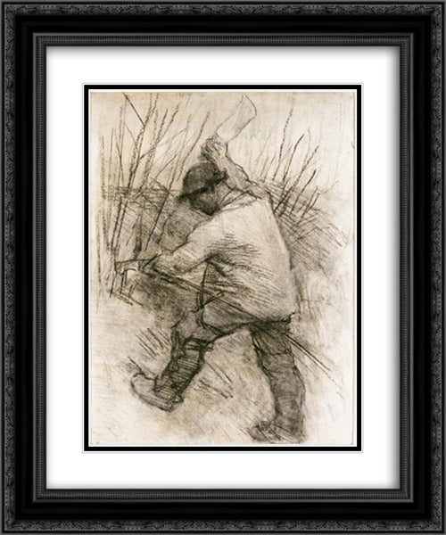 The Hedger, Cookham Dean 20x24 Black Ornate Wood Framed Art Print Poster with Double Matting by Clausen, Sir George