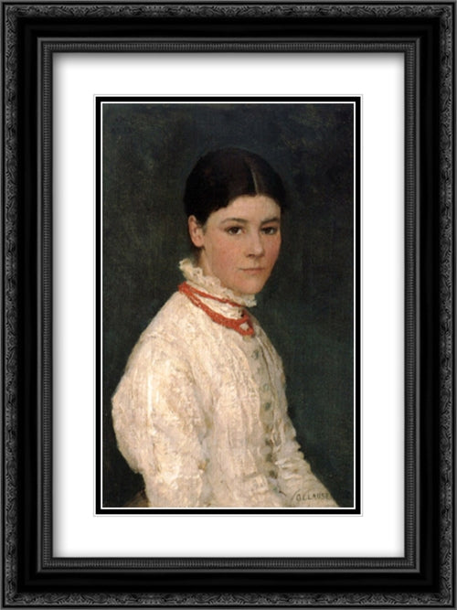 Agnes Mary Webster 18x24 Black Ornate Wood Framed Art Print Poster with Double Matting by Clausen, Sir George