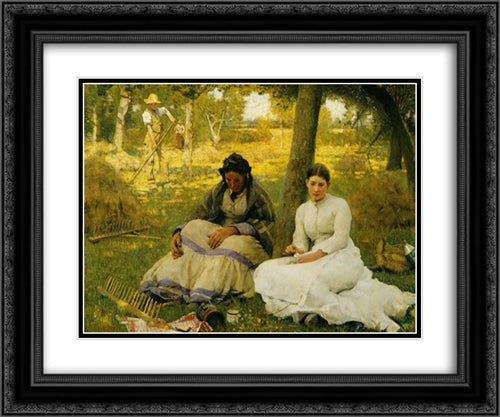 Day Dreams 24x20 Black Ornate Wood Framed Art Print Poster with Double Matting by Clausen, Sir George
