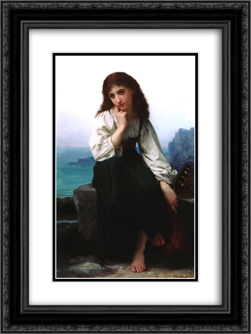 Garde 18x24 Black Ornate Wood Framed Art Print Poster with Double Matting by Bouguereau, Elizabeth Jane Gardner