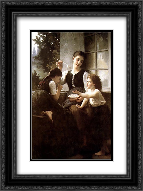 Bubbles 18x24 Black Ornate Wood Framed Art Print Poster with Double Matting by Bouguereau, Elizabeth Jane Gardner