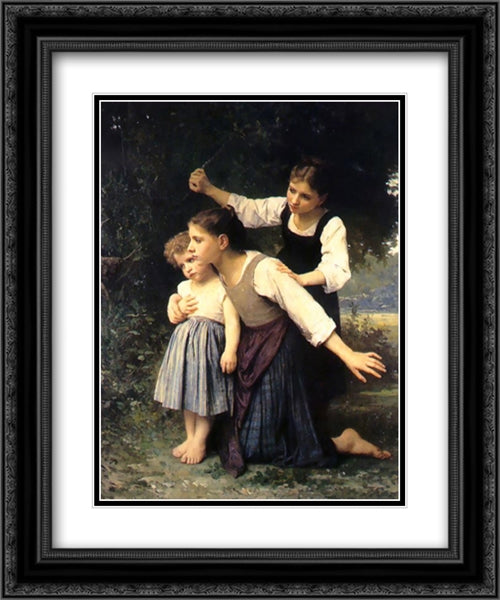 In the Woods 20x24 Black Ornate Wood Framed Art Print Poster with Double Matting by Bouguereau, Elizabeth Jane Gardner