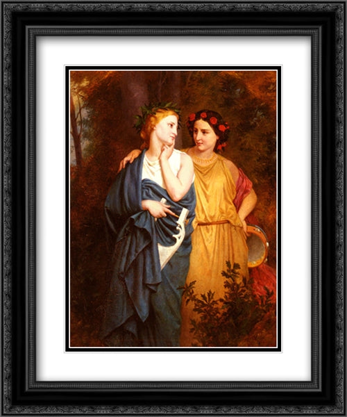 Philomena And Procne 20x24 Black Ornate Wood Framed Art Print Poster with Double Matting by Bouguereau, Elizabeth Jane Gardner