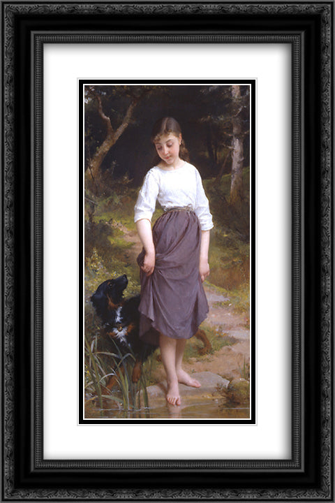 Essai de l'Eau 16x24 Black Ornate Wood Framed Art Print Poster with Double Matting by Munier, Emile