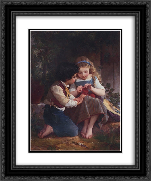 A Special Moment 20x24 Black Ornate Wood Framed Art Print Poster with Double Matting by Munier, Emile