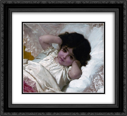 Portrait de Marie'Louise 22x20 Black Ornate Wood Framed Art Print Poster with Double Matting by Munier, Emile