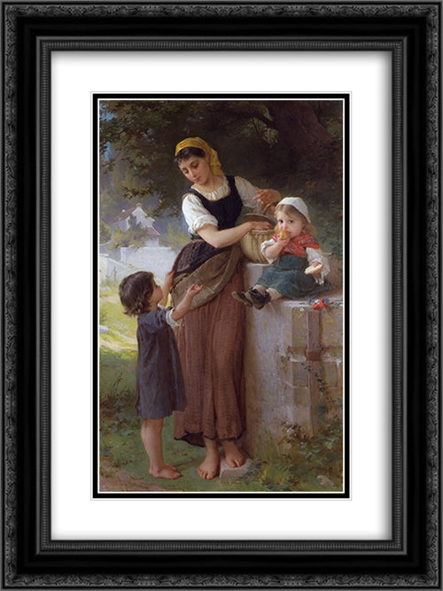 May I Have One Too 18x24 Black Ornate Wood Framed Art Print Poster with Double Matting by Munier, Emile