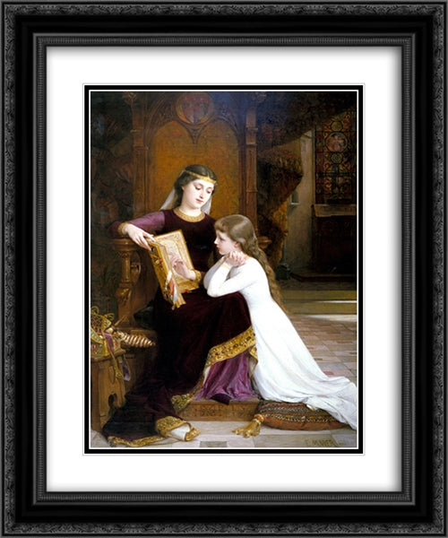 Autrefois 20x24 Black Ornate Wood Framed Art Print Poster with Double Matting by Munier, Emile