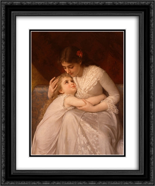 Pardon Mama 20x24 Black Ornate Wood Framed Art Print Poster with Double Matting by Munier, Emile