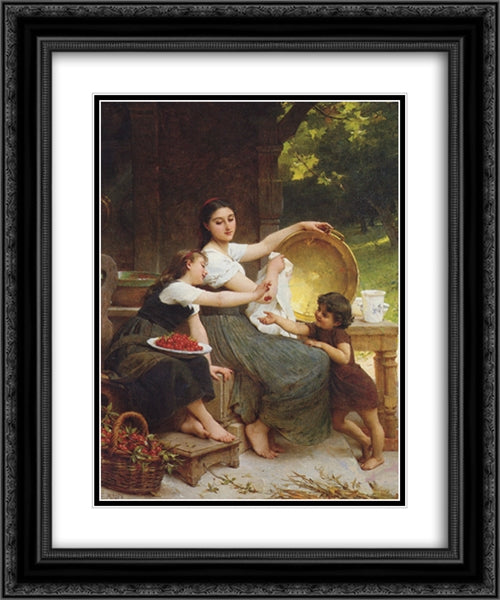 Les Confitures 20x24 Black Ornate Wood Framed Art Print Poster with Double Matting by Munier, Emile