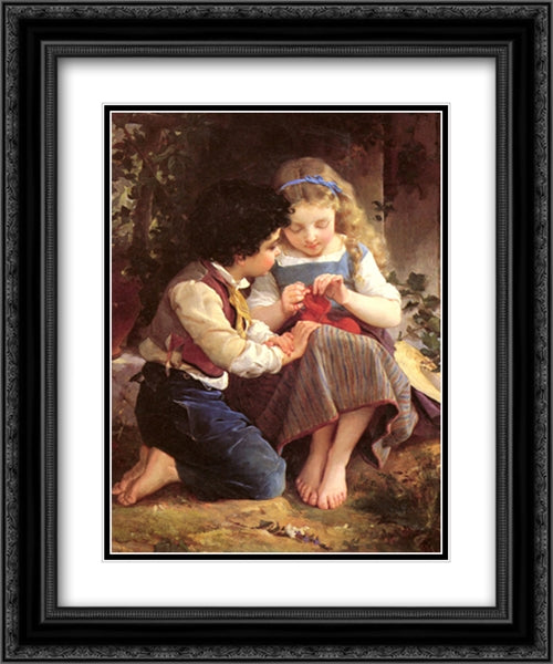 A Special Moment 20x24 Black Ornate Wood Framed Art Print Poster with Double Matting by Munier, Emile