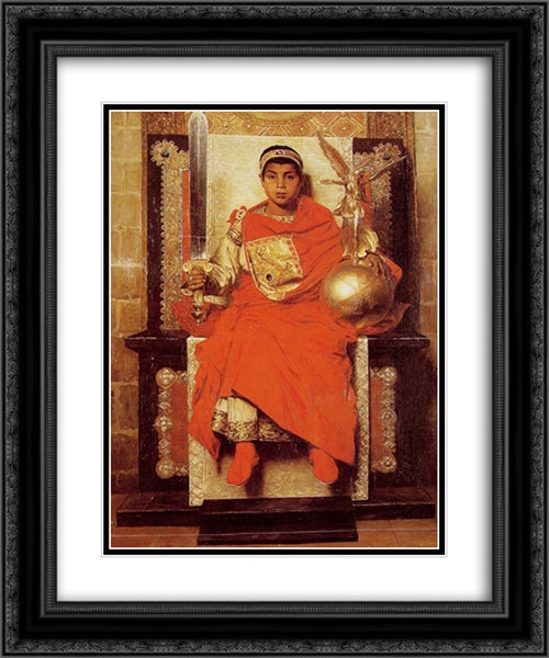 La Bas Empire Honorius 20x24 Black Ornate Wood Framed Art Print Poster with Double Matting by Laurens, Jean Paul